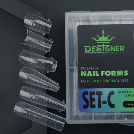 ​Верхні форми для нарощування нігтів Designer MIX Nail Forms SET-C (6 форм по 24 шт в уп.), Розмір: SET-C3