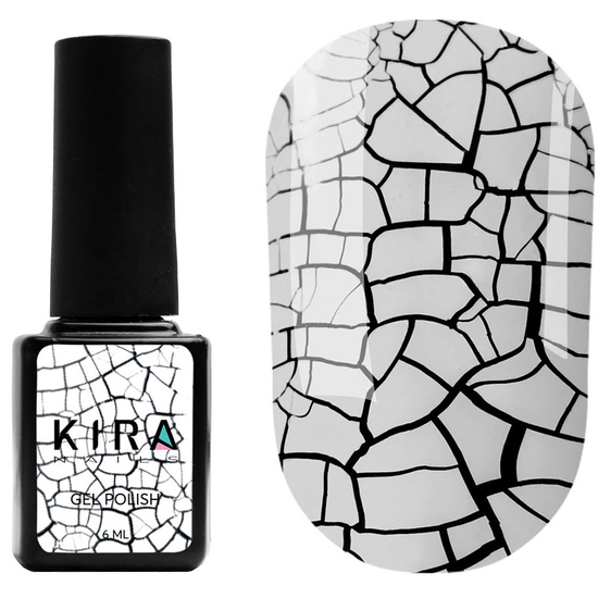 Гель-лак Kira Nails Crack Effect White (білий для кракелюра), 6 мл, Колір: White