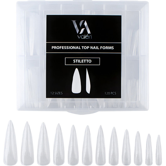 Верхні форми Valeri Top Nail Forms Stiletto 120 шт, Розмір: Stiletto