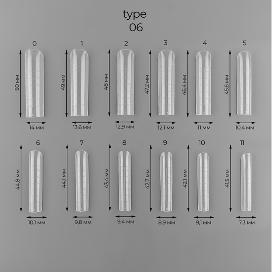 Багаторазові верхні форми ART Dual Nail Forms, Type 06, Розмір: 064