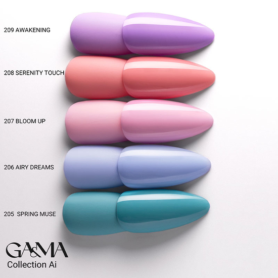 Гель-лак GA&MA AI collection 205 Spring Muse/ШІ кол. 205 Сприн Мюз 10мл, Цвет: 2055
