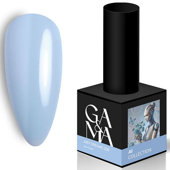 Гель-лак GA&MA AI collection 206 Airy Dreams/ШІ кол. 206 Ейри Дримс 10мл, Цвет: 206