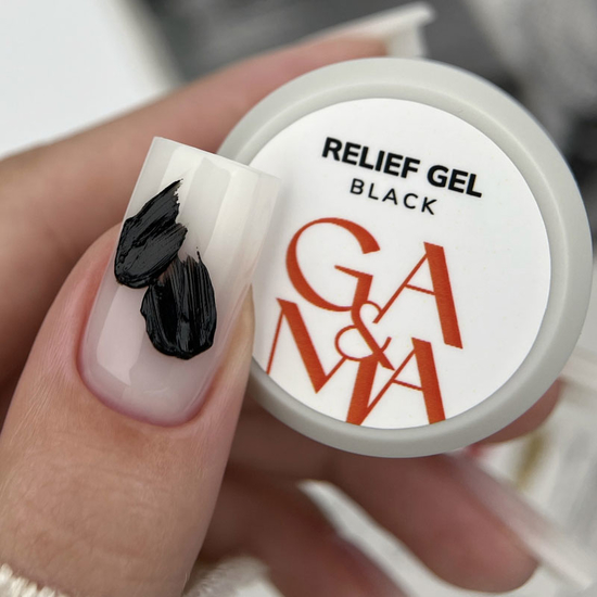 Гель паста для ногтей GA&MA Relief Gel Black 5 г, Цвет: Black2