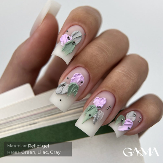 Гель паста для нігтів GA&MA Relief Gel Lilac 5 г, Колір: Lilac3