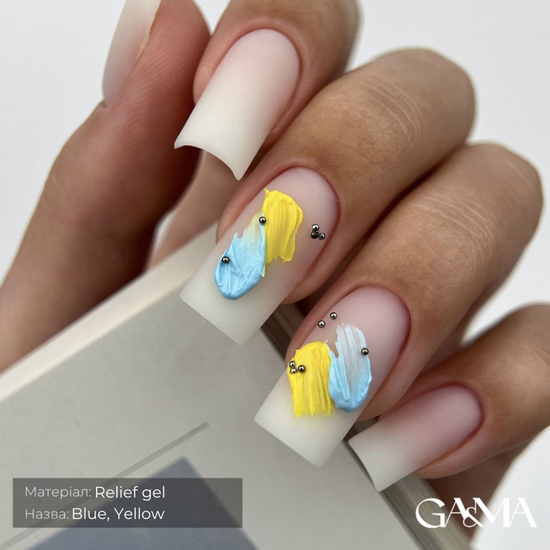 Гель паста для нігтів GA&MA Relief Gel Blue 5 г, Колір: Blue3
