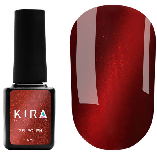 Гель-лак Kira Nails Cat Eye №001, 6 мл, Колір: 001, Вид: Кольоровий гель-лак, Колір: Червоний