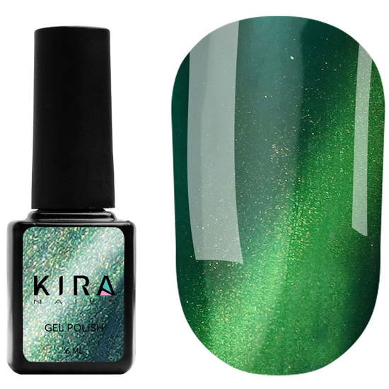 Гель-лак Kira Nails Cat Eye №005, 6 мл, Колір: 005, Вид: Кольоровий гель-лак, Колір: Зелений