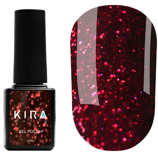 Гель-лак Red Hot Kira Peppers №005 (вишневий з малиновими блискітками), 6 мл, Колір: 005