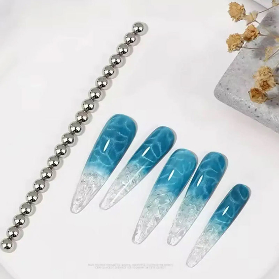 Магнит для гель-лака "кошачий глаз", круглые бусины (5мм/20шт)2