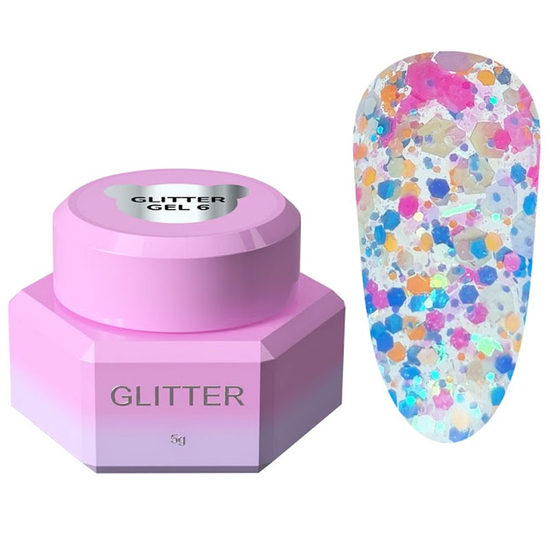 Блискітки для нігтів You Are Cute Glitter Gel №6 5 мл, Колір: 6