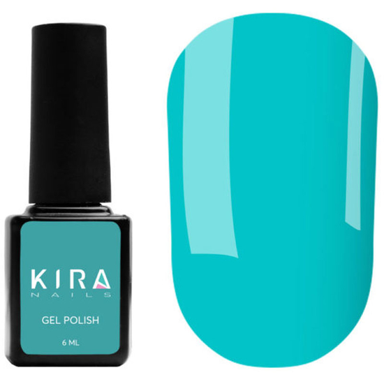 Гель-лак Kira Nails №086 (зеленовато-бирюзовый, эмаль), 6 мл