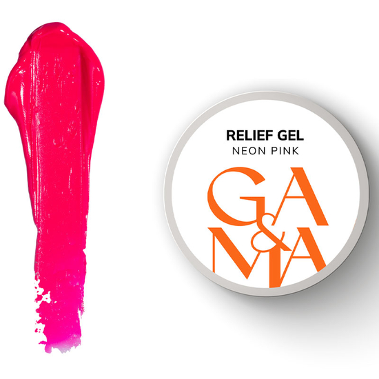 Гель паста для ногтей GA&MA Relief Gel Neon Pink 5 г, Цвет: Neon Pink