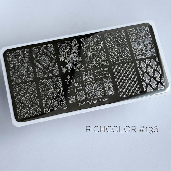 Пластина для стемпінгу RichColor-136, Колір: 1362
