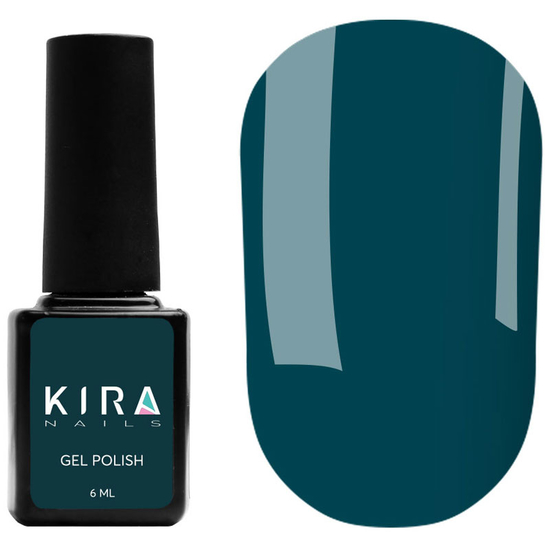 Гель-лак Kira Nails №128 (темно-зеленый, эмаль), 6 мл