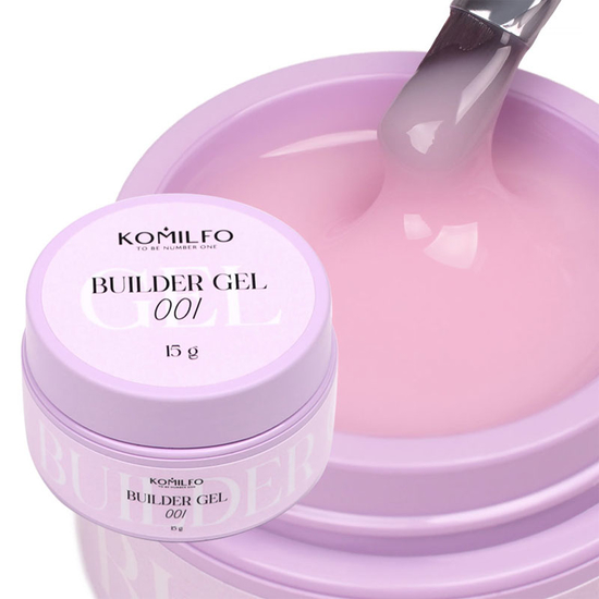 Гель для нарощування Komilfo Builder Gel 001 15 г, Об`єм: 15 г, Колір: 001