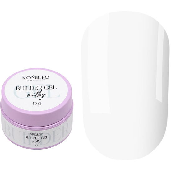 Гель для нарощування Komilfo Builder Gel Milky 15 г, Об`єм: 15 г, Колір: Milky2