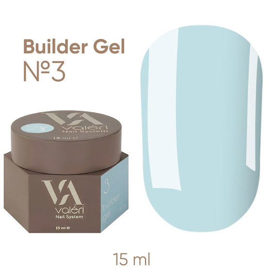 Гель для нарощування Valeri Builder Gel Blue 3, 15 мл, Об`єм: 15 мл, Колір: 3