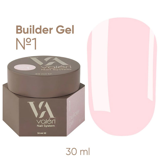 Гель для наращивания Valeri Builder Gel Nude 1, 30 мл, Объем: 30 мл, Цвет: 1