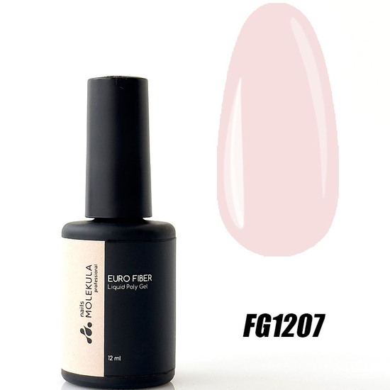 Molekula Euro Fiber Gel - Berry Shake - моделюючий гель-база (ніжно-рожевий, напівпрозорий), 12 мл, Колір: Berry Shake