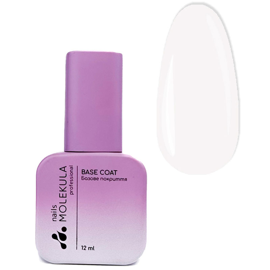 Molekula Rubber Base Nude - Coconut - камуфляжна база (білий молочний, емаль), 12 мл, Колір: Coconut
