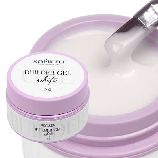 Гель для нарощування Komilfo Builder Gel White 15 г, Об`єм: 15 г, Колір: White
