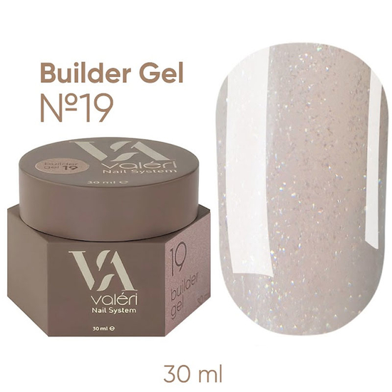 Гель для нарощування Valeri Builder Gel 19 30 мл, Об`єм: 30 мл, Колір: 19