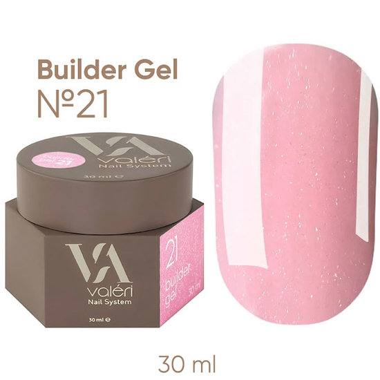 Гель для нарощування Valeri Builder Gel 21 30 мл, Об`єм: 30 мл, Колір: 21