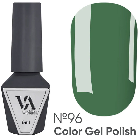 Гель-лак Valeri №096 (темно-зеленый, эмаль), 6 мл