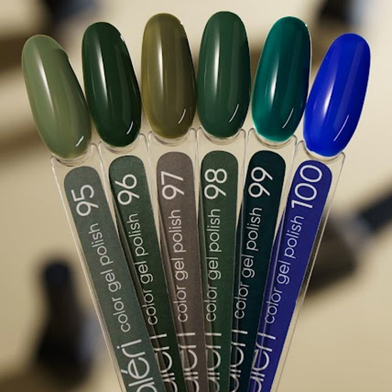 Гель-лак Valeri №096 (темно-зеленый, эмаль), 6 мл2