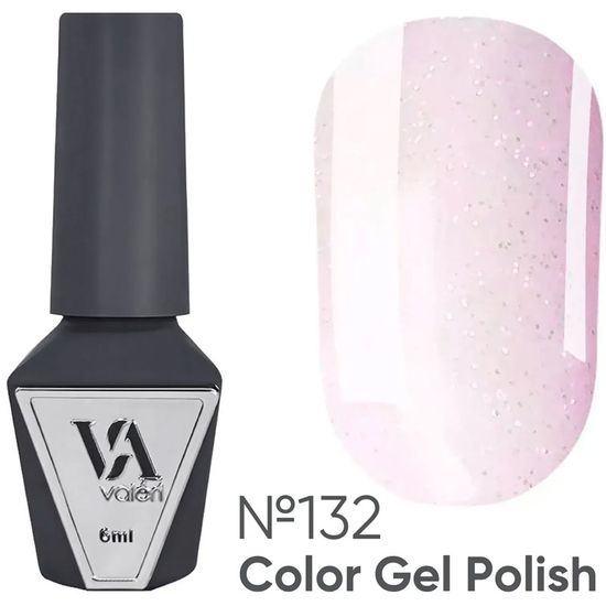 Гель-лак Valeri №132 (светло-розовый с блёстками), 6 мл