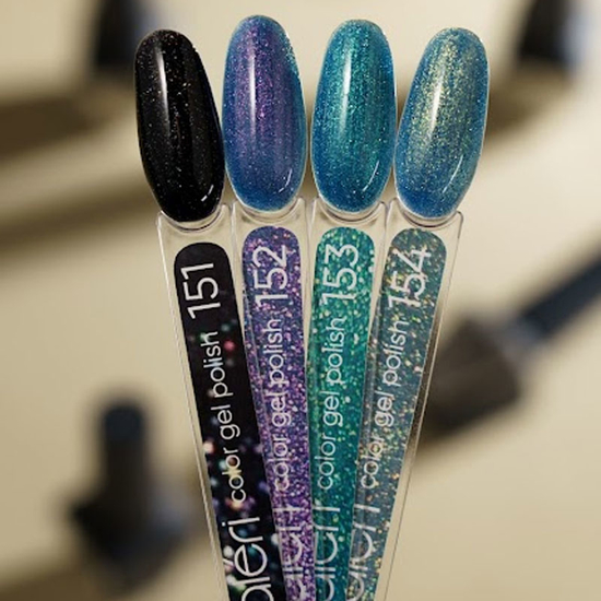 Гель-лак Valeri №151 (чорний із сріблястим мікроблиском), 6 мл2