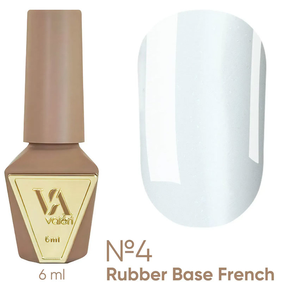 Valeri French base №004 (белый с синим микроблеском), 6 мл, Объем: 6 мл, Цвет: 004
