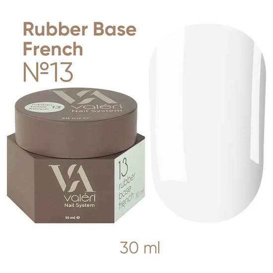 Valeri French base №013 (молочный, эмаль), 30 мл, Объем: 30 мл, Цвет: 013