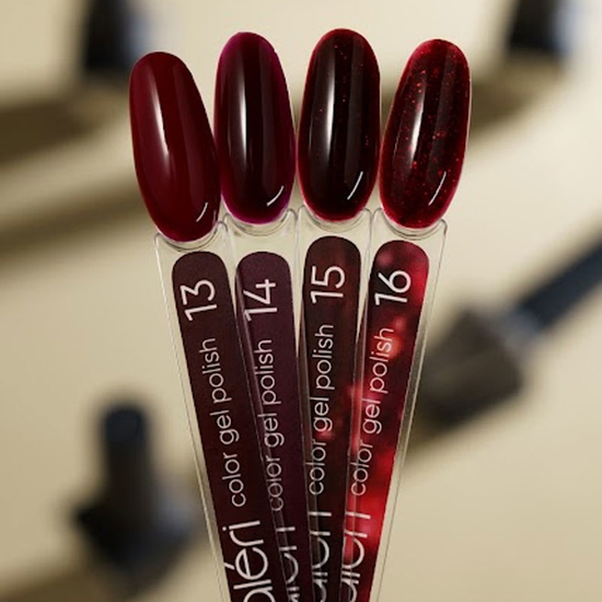 Гель-лак Valeri №015 (винно-бордовий, мікроблиск), 6 мл2