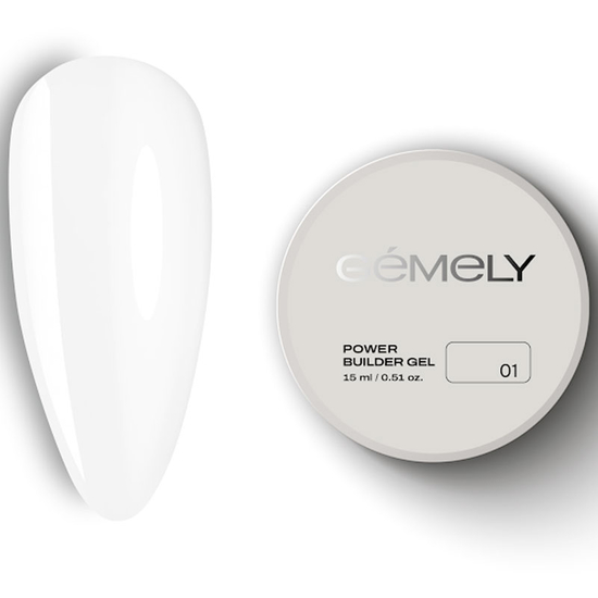 Гель для зміцнення та нарощування Gemely Power Builder gel 001 15 мл, Об`єм: 15 мл
, Колір: 001