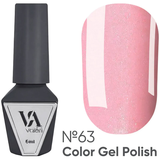 Гель-лак Valeri №063 (персиково-рожевий, емаль), 6 мл