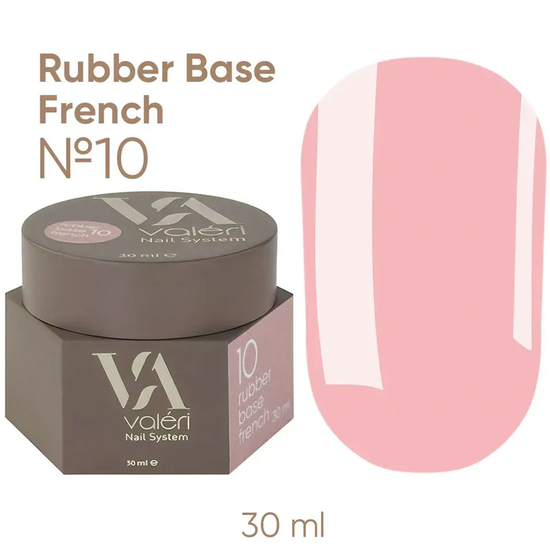 Valeri French base №010 (ніжно-рожевий, емаль), 30 мл, Об`єм: 30 мл, Колір: 010