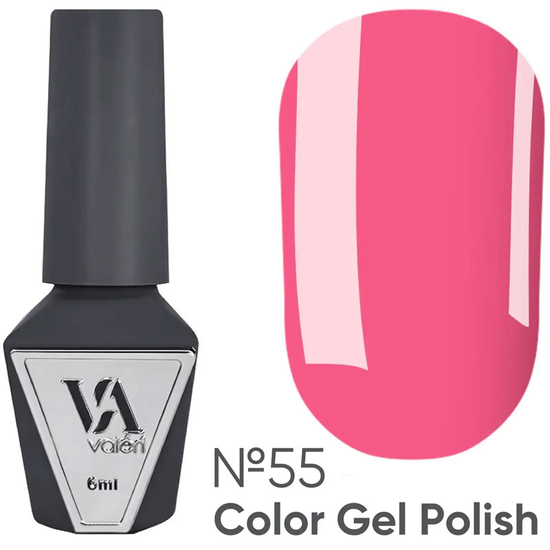 Гель-лак Valeri №055 (соковитий рожевий, емаль), 6 мл