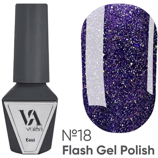 Гель-лак светоотражающий Valeri Flash №18 6 мл, Цвет: 18