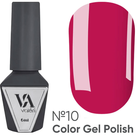 Гель-лак Valeri №010 (темно-рожевий, емаль), 6 мл