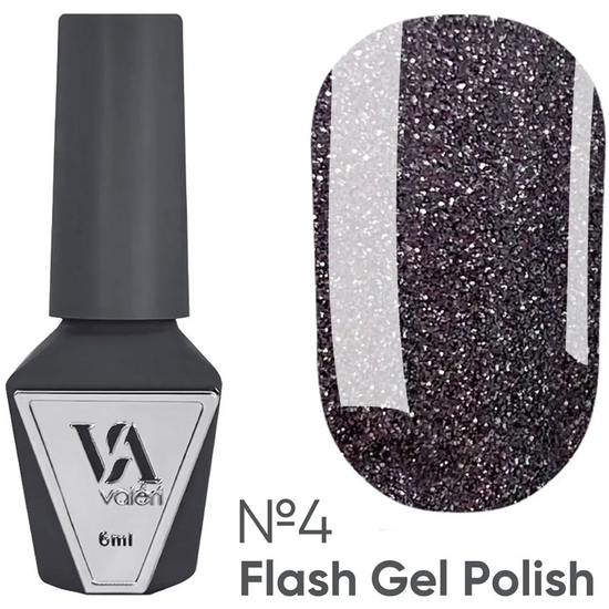 Гель-лак світловідбивний Valeri Flash №04 (сріблясто-фіолетовий), 6 мл, Колір: 04