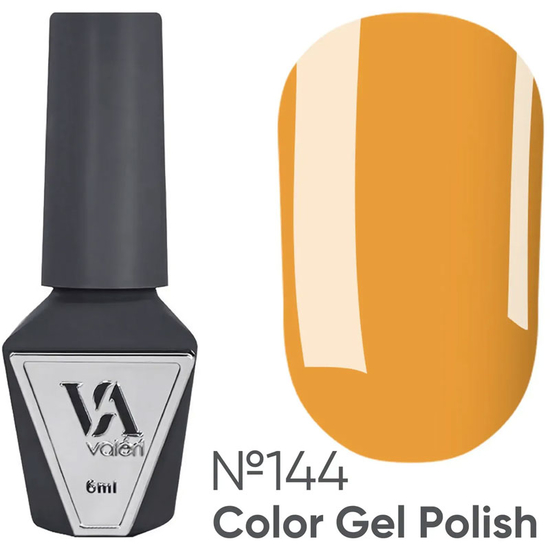 Гель-лак Valeri №144 (светлый оранжево-желтый, эмаль), 6 мл