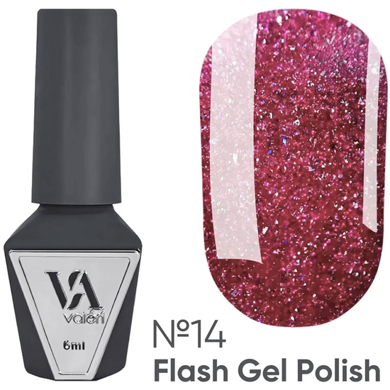 Гель-лак светоотражающий Valeri Flash №14 6 мл, Цвет: 14