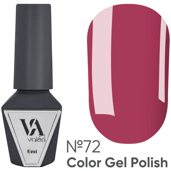 Гель-лак Valeri №072 (ягідний рожевий, емаль), 6 мл