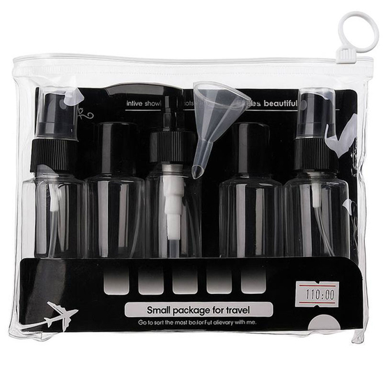 Дорожній набір ємностей для косметики 6 шт, Чорний