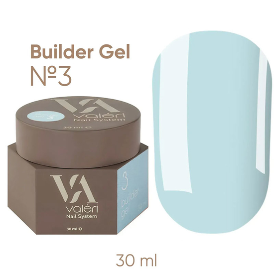 Гель для наращивания Valeri Builder Gel Blue 3, 30 мл, Объем: 30 мл, Цвет: 3