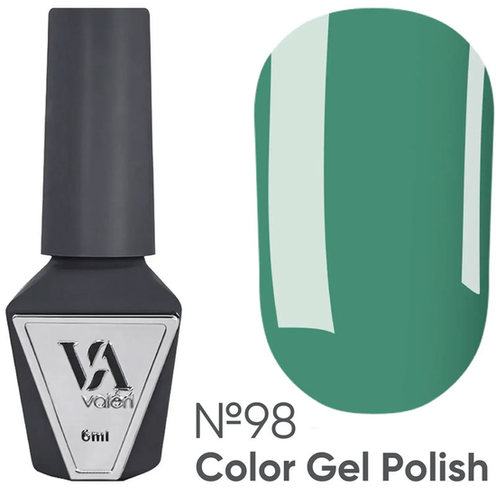 Гель-лак Valeri №098 (зелений, емаль), 6 мл