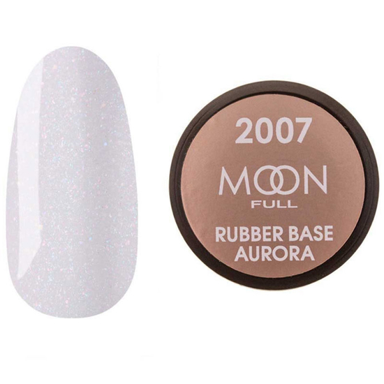 MOON FULL Rubber Base Aurora №2007 (молочно-рожевий з шиммером), 15 мл