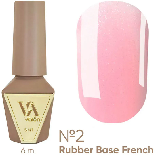 Valeri French base №002 (светло-розовый с серебристым микроблеском), 6 мл, Объем: 6 мл, Цвет: 002