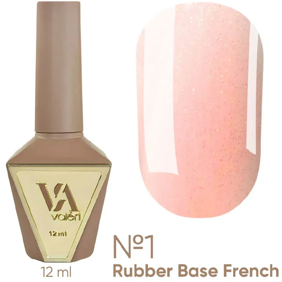 Valeri French base №001 (светло-розовый с золотистым микроблеском), 12 мл, Объем: 12 мл, Цвет: 001